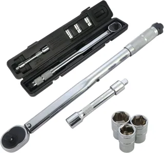 1 2 Inch Ratcheting Torque Wrench 28-210Nm With 17 19 21mm Drive Socket