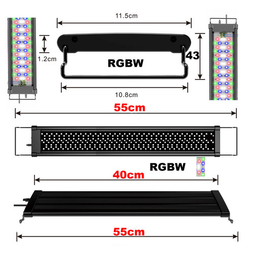 Mise à niveau 40 cm spectre complet lumière LED pour aquarium éclairage aqua fish – Image 2