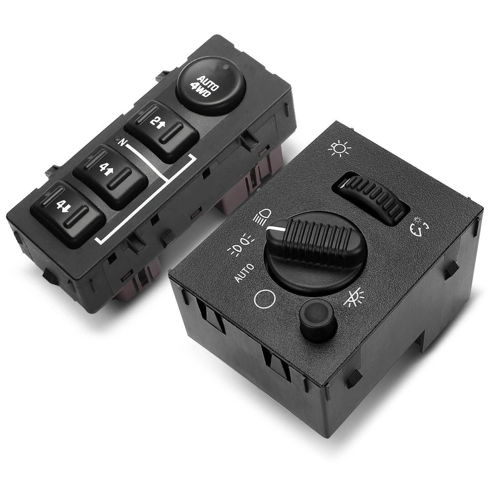 Close-up of tactile buttons on Mankee 4WD AWD switch showing 2WD 4WD Auto High Low modes