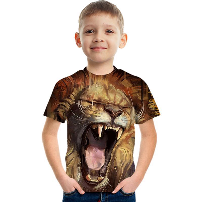 Title 3, Childrens T-shirt 3D Printed Dinosaur Short Sl...