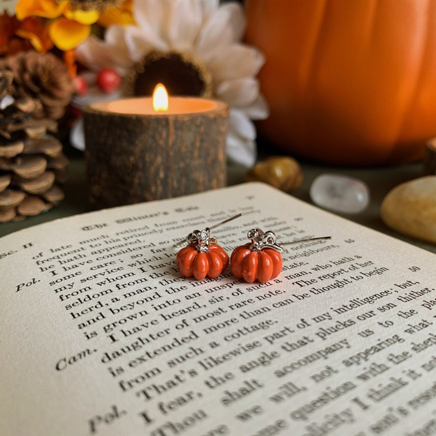 European And American Gothic Halloween Pumpkin Pendant Earrings
