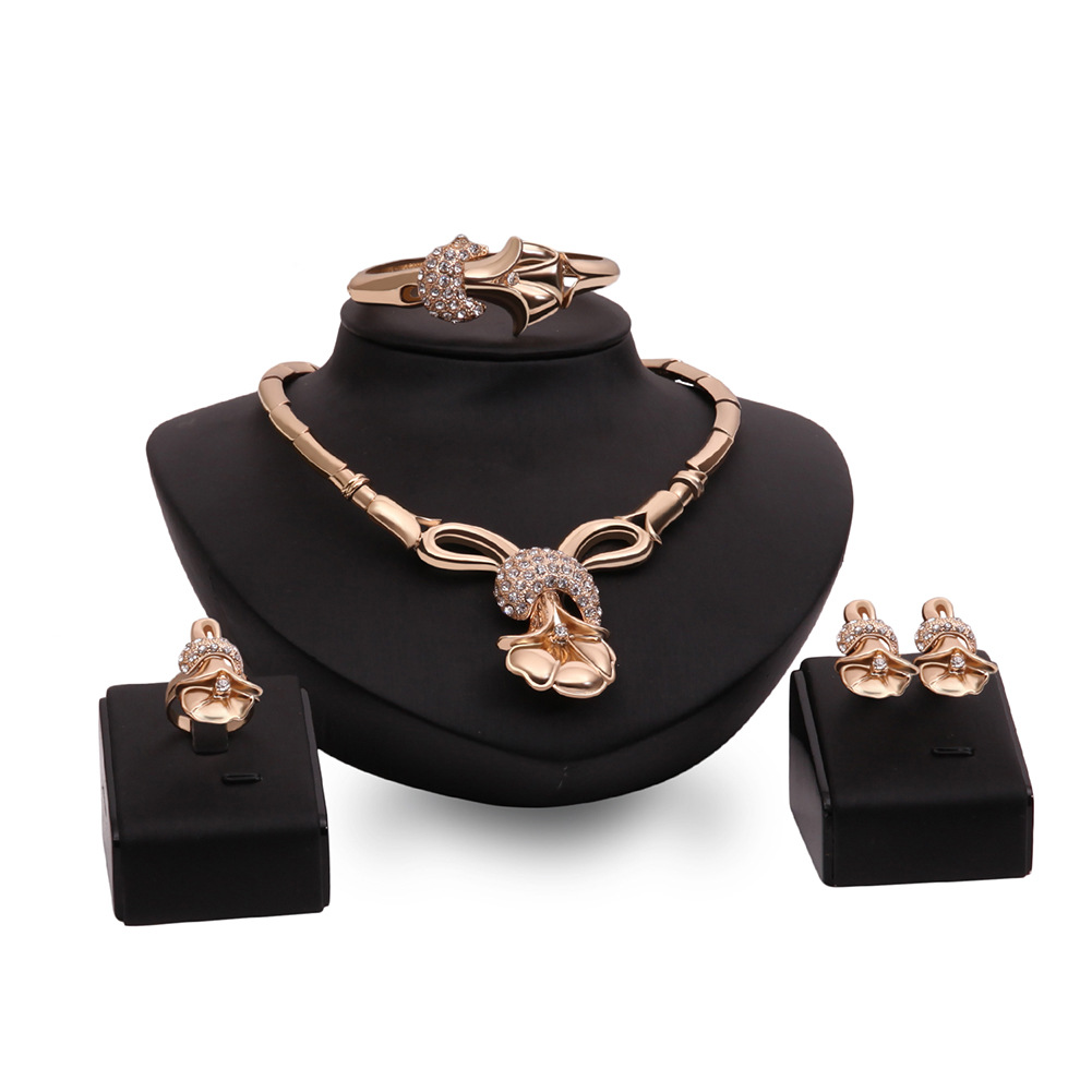 Ethnic Style Alloy Necklace And Earrings Four-piece Jewelry Set