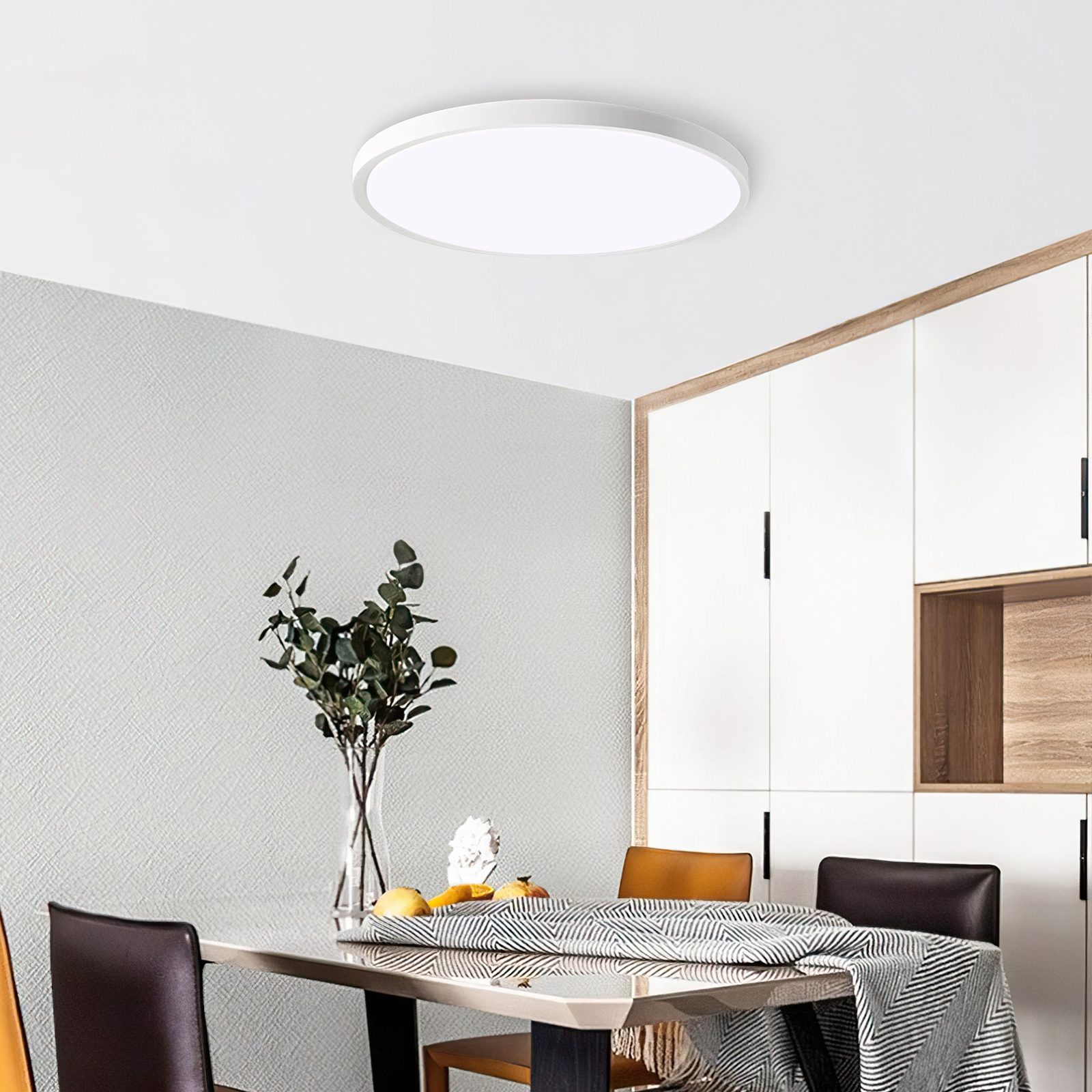 11.8 Inch White Ultra-thin Ceiling Light 6500K LED Flush Mount Ceiling Lamp For Bedroom, Bathroom, Hallway — foto 8