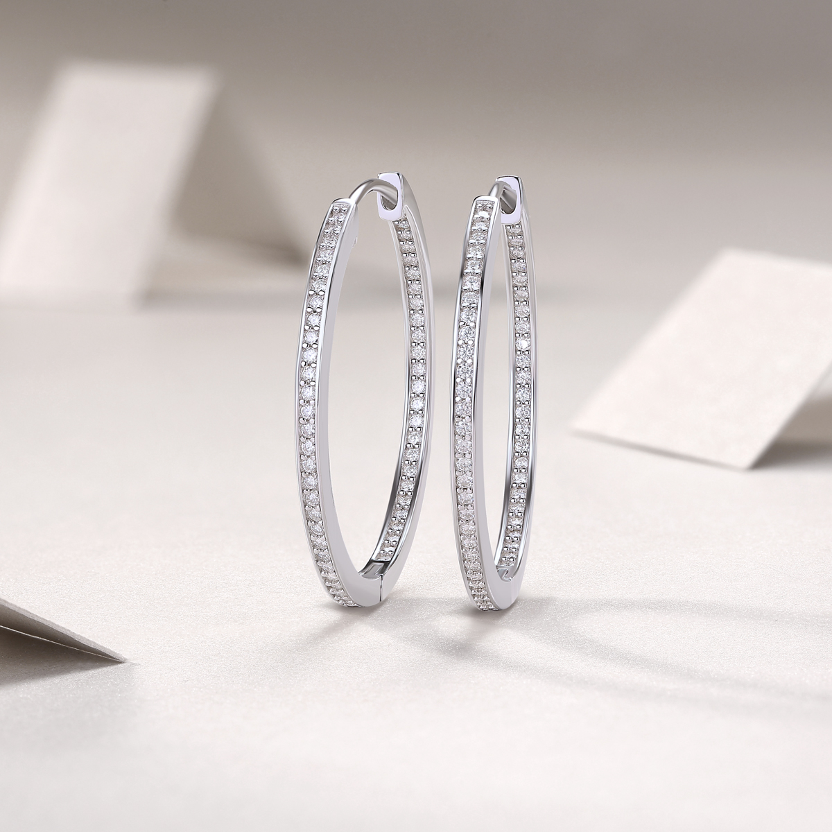 Platinum-plated S925 Silver Earrings With Lab-created Moissanite Ships From USA