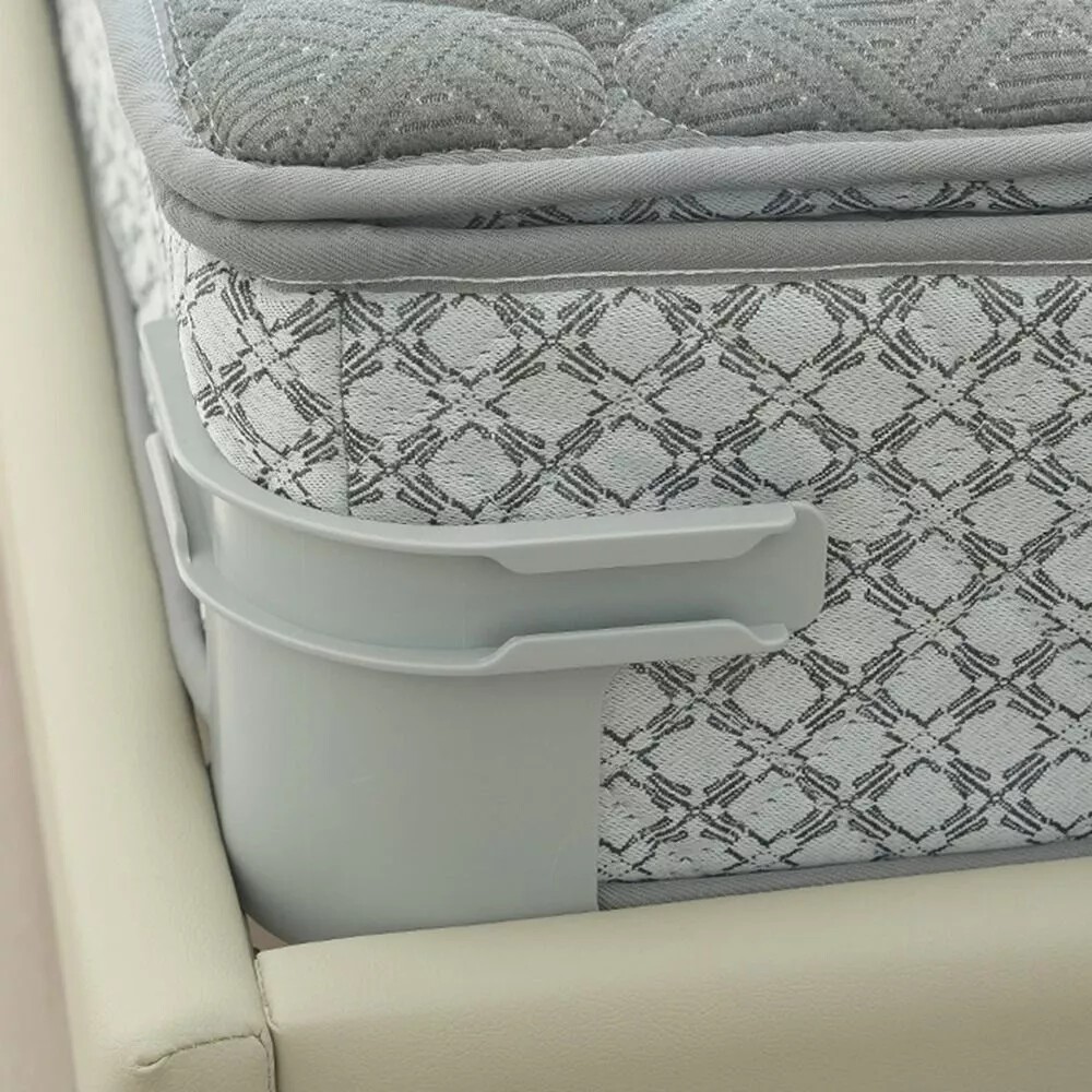 4x Bed Sheet Holders W- Lock Strips Heavy-Duty Corner Straps Non-Slip Grippers-Grey