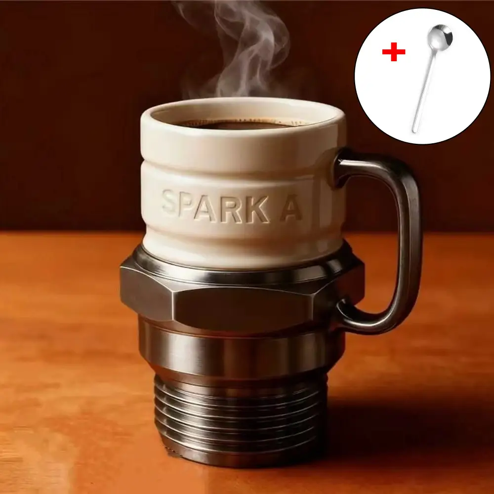 Plug Mug, Engine Plug Design, Novelty Coffee Mug For Daily Coffee