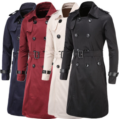 Title 4, Double breasted lapel windbreaker for men, styl...