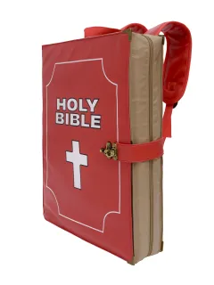Hip Hop Street Cross Shoulder PU Leather Backpack - Red - View 1