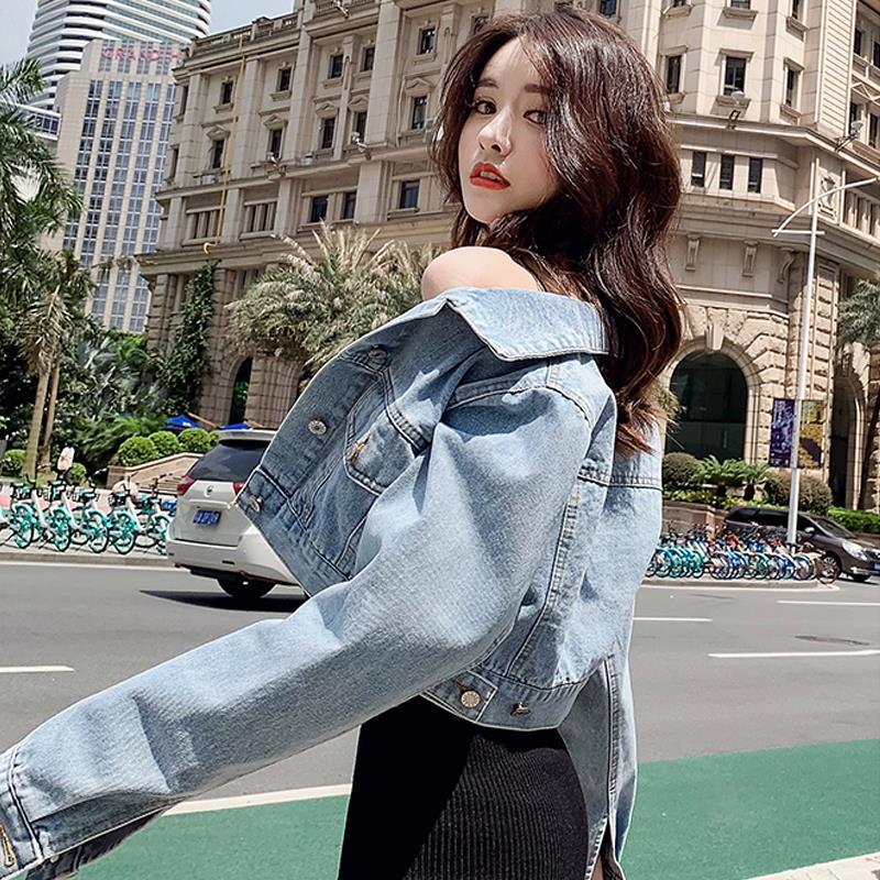 Women's Cropped High Waist Denim Jacket