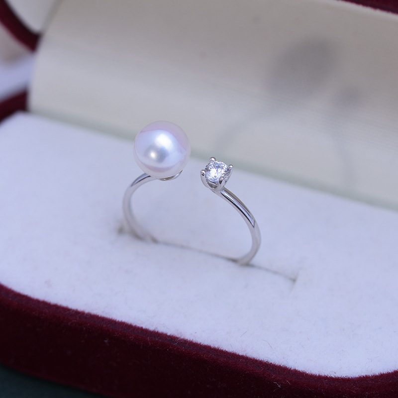 Title 2, Freshwater Pearl S925 Silver Princess Ring, Whi...