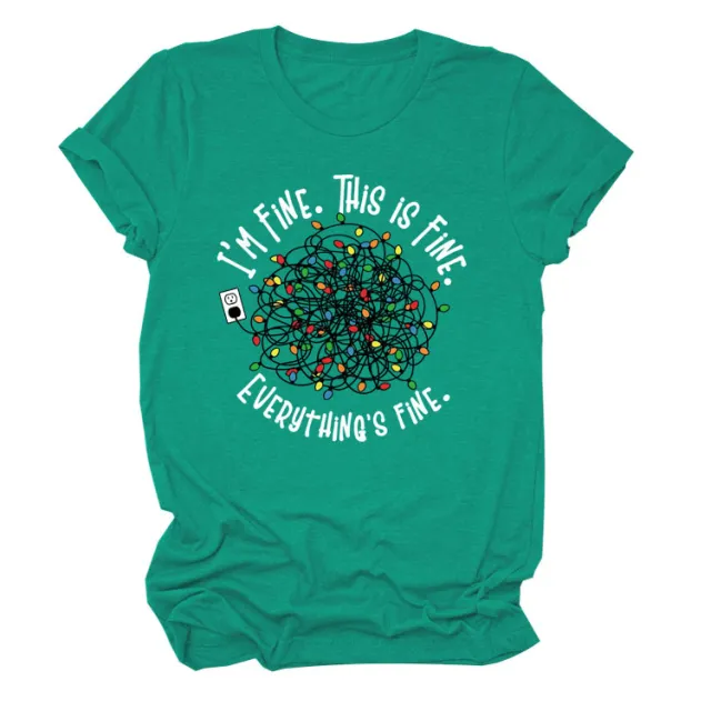 Pattern Printing Short sleeved T shirt Dark Green White Color - Shop at LoveMi