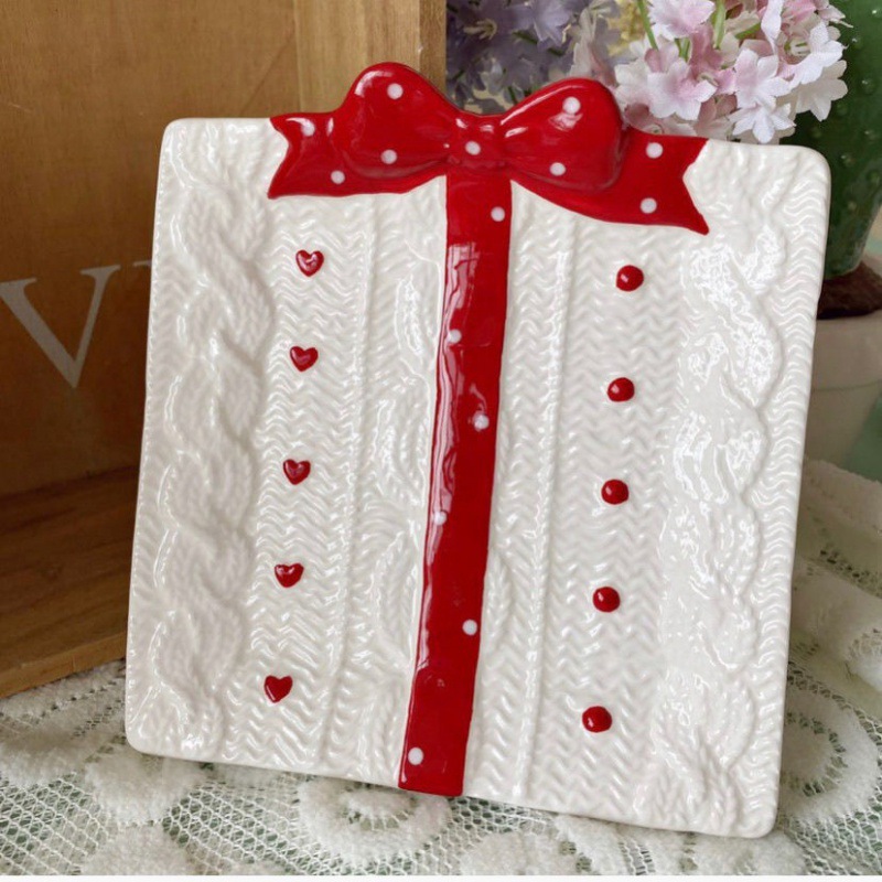 Bowknot Candy Square Cake Plate