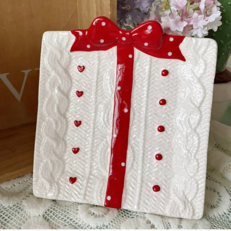 Bowknot Candy Square Cake Plate