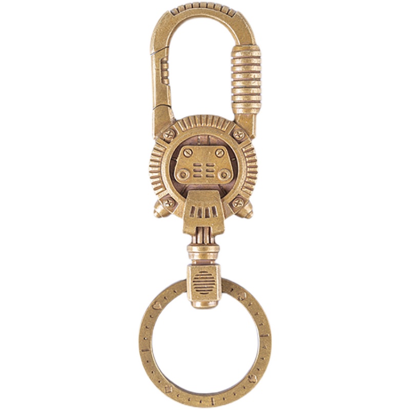 Pure Brass Mechanical Retro Steampunk Keychain Bag Pendant 30Mm Key Ring Included - Shop at LoveMi