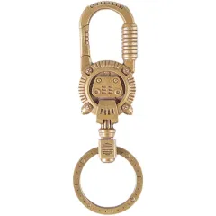 Pure Brass Mechanical Retro Steampunk Keychain Bag Pendant - 30Mm Key Ring Included - View 1