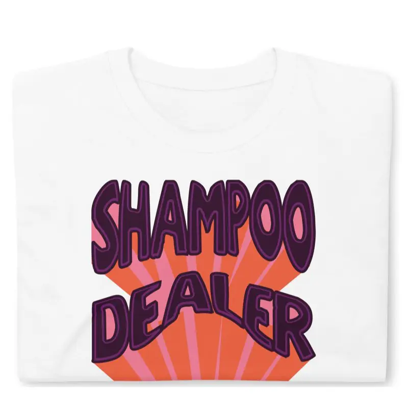 Shampoo Dealers Retro T-shirt Printing Casual Round Neck Short Sleeves