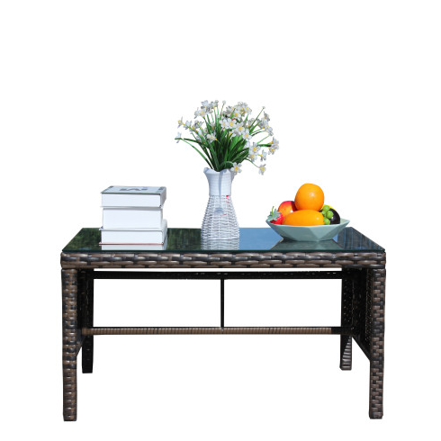 Outdoor Patio Furniture 1 Coffee Table With Clear Tempered Glass — foto 3