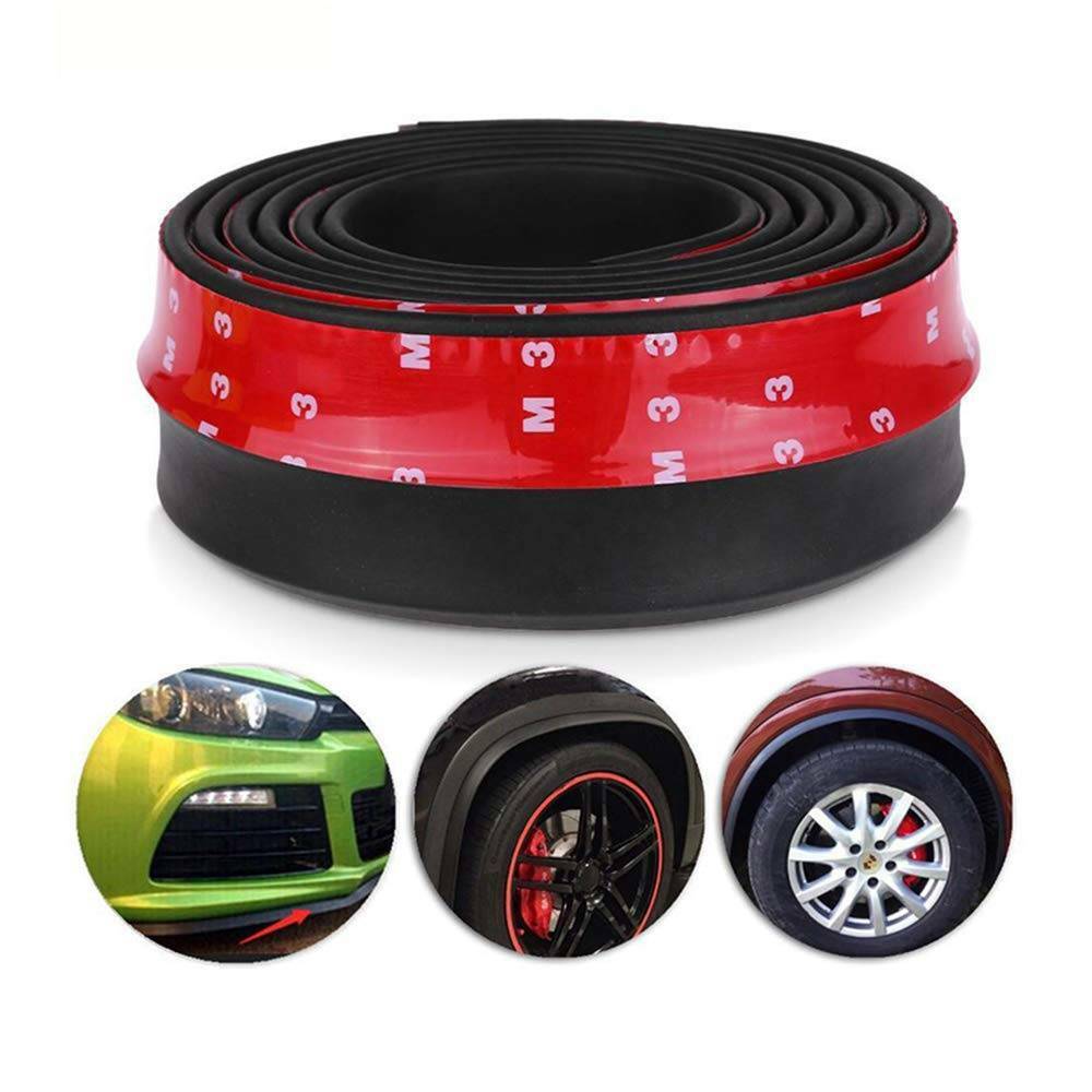 NEW Universal Car Lip Skirt Protector Rubber Splitter Front Bumper Spoiler Side 2.5M UK