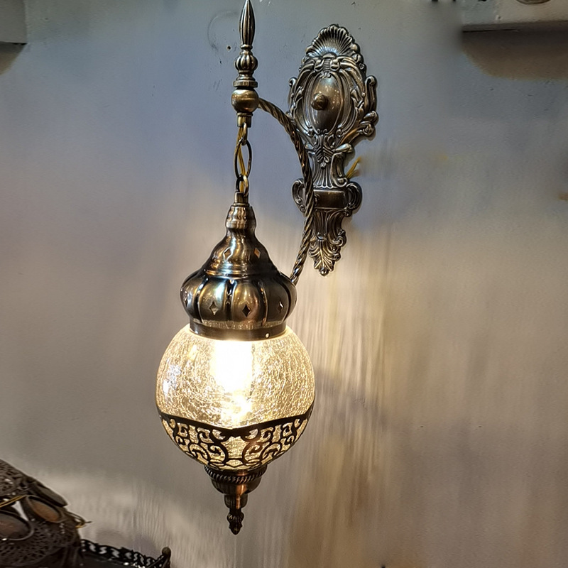 Hollow Wrought Iron Wall Lamp For Bedroom Western Restaurant