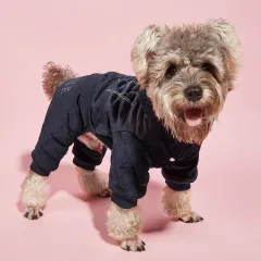 Pet Clothes Cat Dog Cotton-padded Jacket Four Legs Pants - Black - View 1