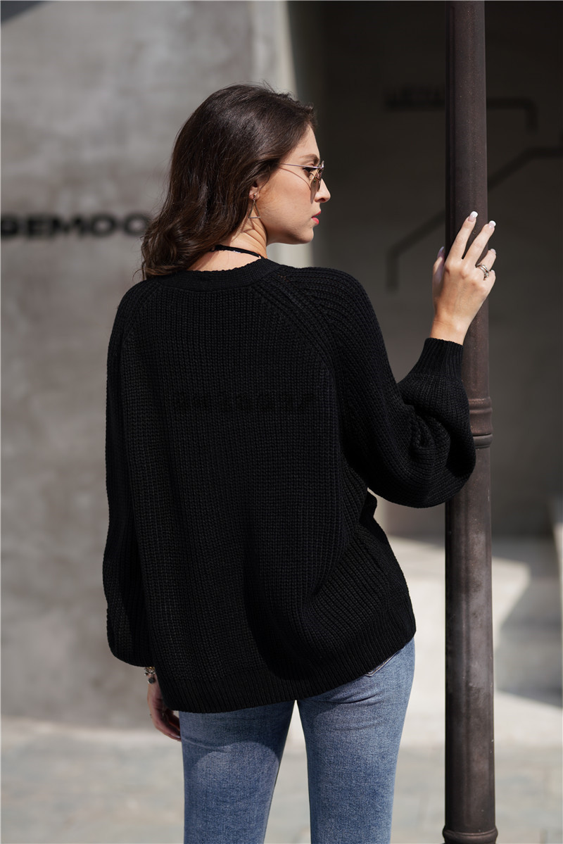 Title 9, Pull-Over Chaud et Ample en Tricot Col en V Cou...