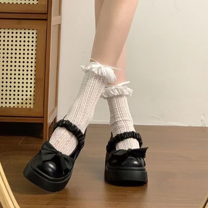 Style japonais petit style parfumé semelle épaisse mary jane petites chaussures en – Image 8