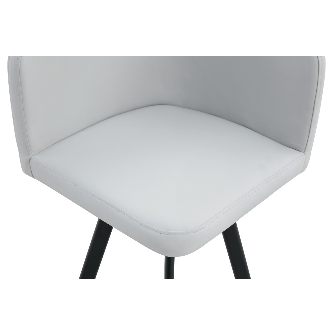 Stylish Gray Modern PU Material Six-Chair Set - Two Designs, Unified Aesthetics. view 6