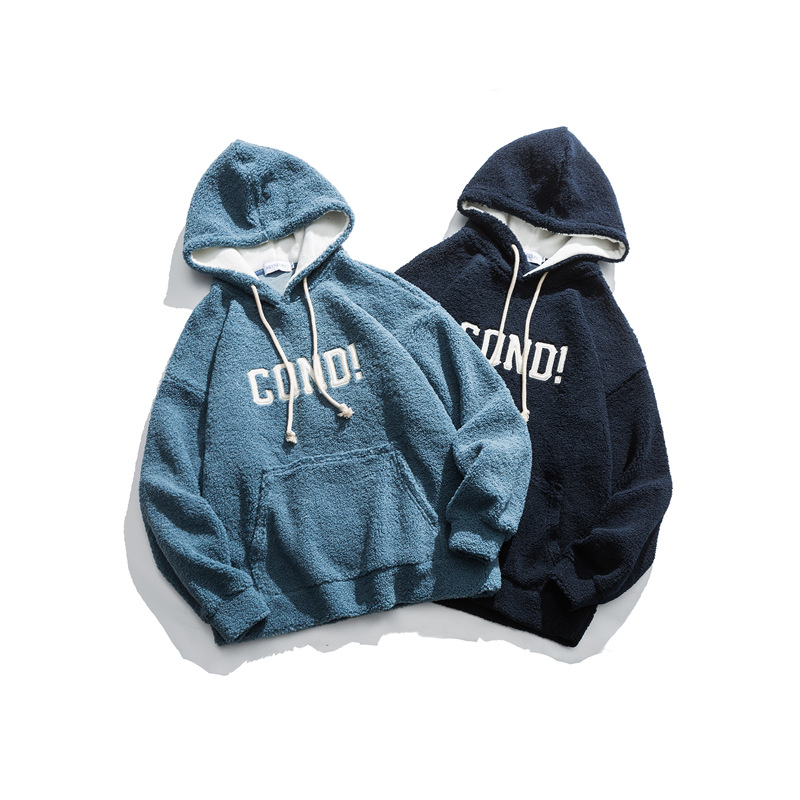 Title 2, Lamb wool loose Korean couple hooded sweater, w...