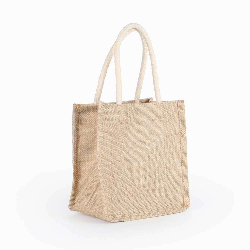 Title 6, Jute shopping bag with fine linen and cotton, p...