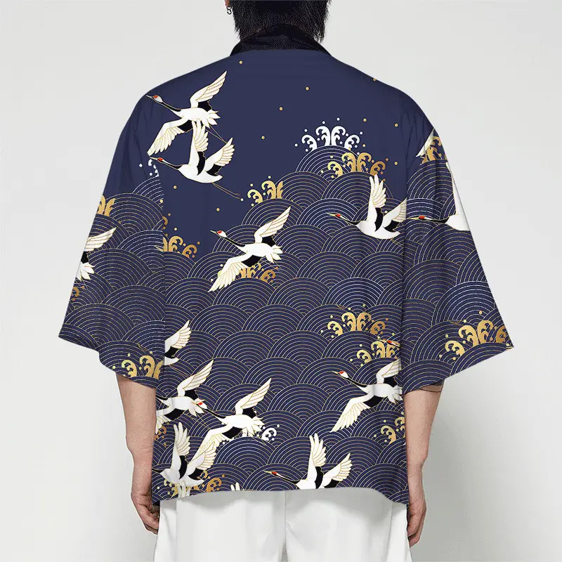 Fashion Crane Seven-point Shirt Road Robe Cardigan