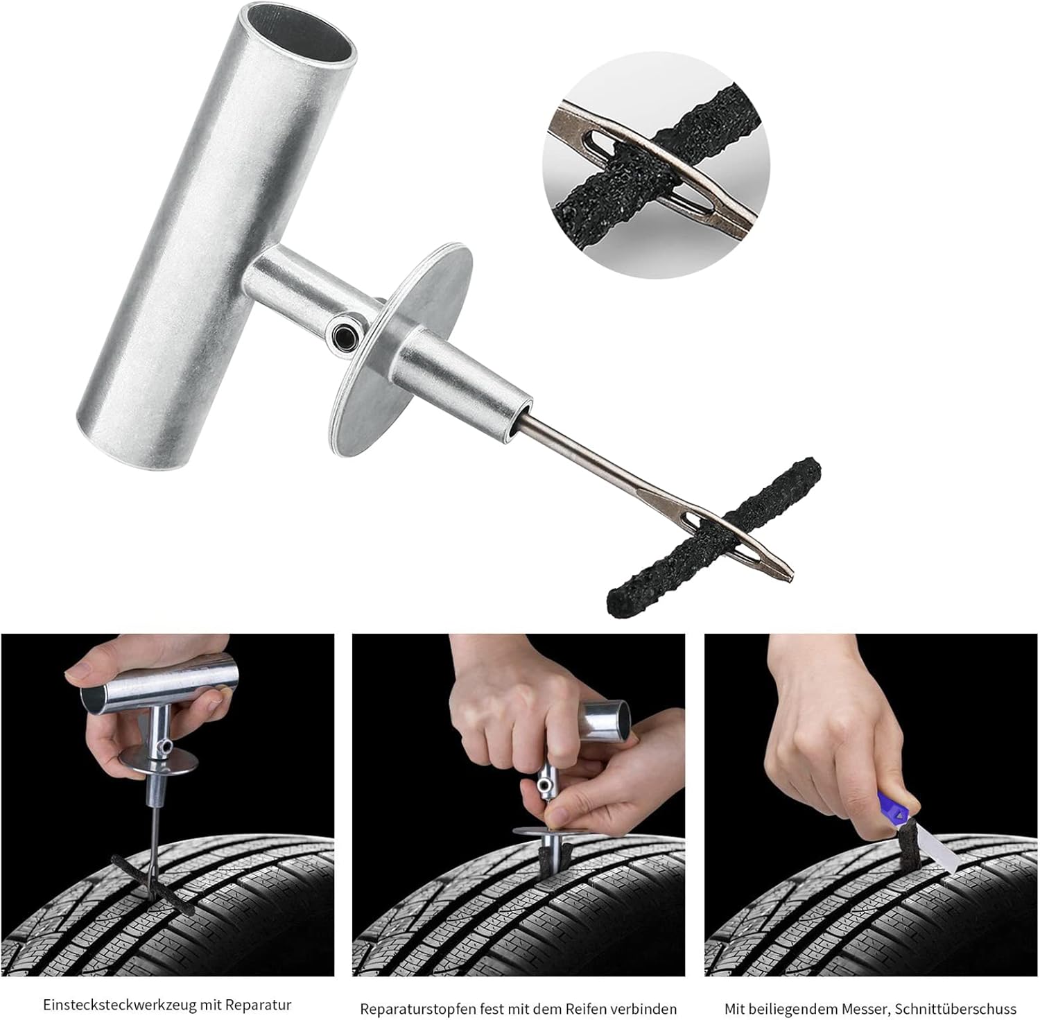 Tire Repair Kit - 68pcs Heavy Duty Tire Plug Kit, Universal