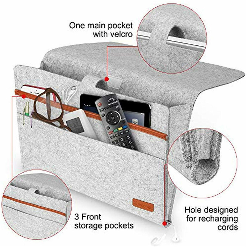 Felt Bedside Sofa Arm Rest Tidy Storage Organizer Holder Chair Couch Hanging Bag 17