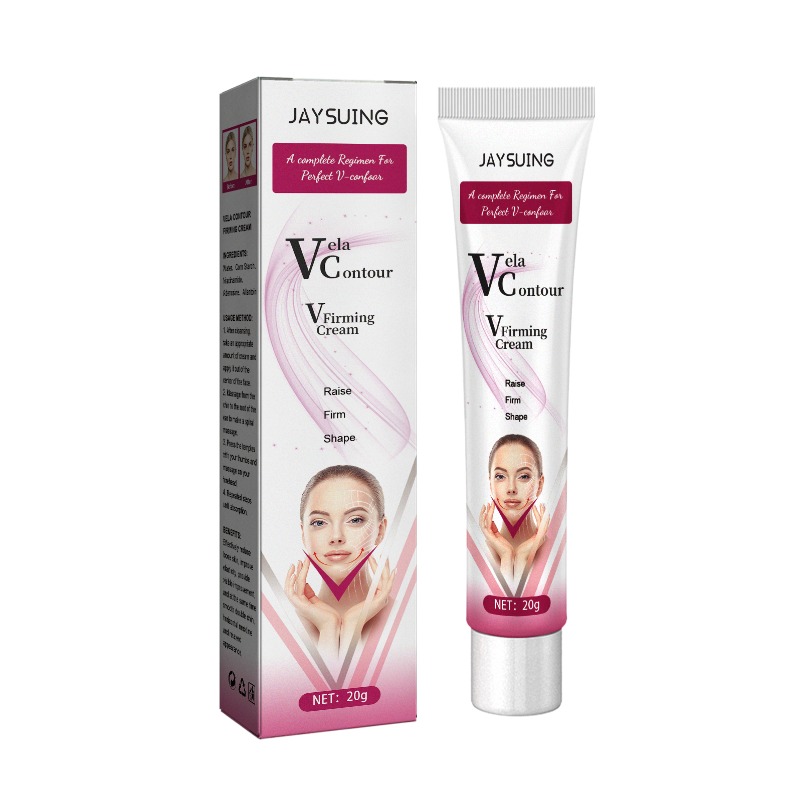 Jaysuing V Face Firming Cream, Firming Fine Line Facial Contour Anti-aging Face Cream - Image 1