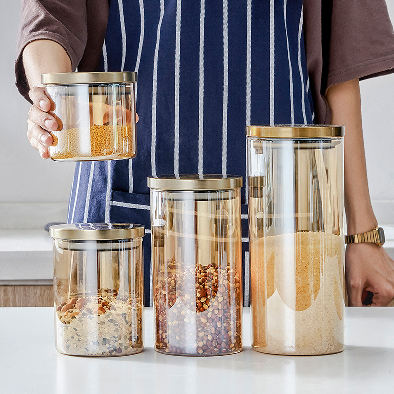 Glass Large Airtight Jar With Lid Moisture-proof Storage