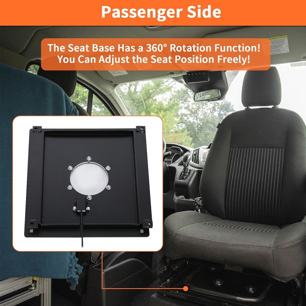 SINGLE Swivel Seat Base For VW Transporter T5 - T6 - T6.1 - Driver Passenger — image 5