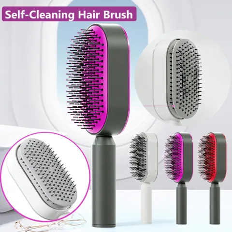 Self Cleaning Hair Brush for Women One-key Loss Airbag
