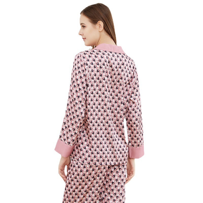 Title 5, Womens New Ice Silk Print Pajama Set Loose And...