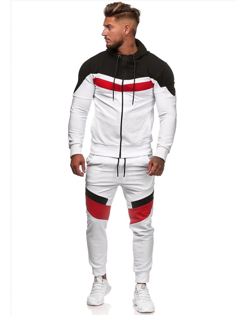 Men's Colorblock Hoodie Sports Fitness Kit