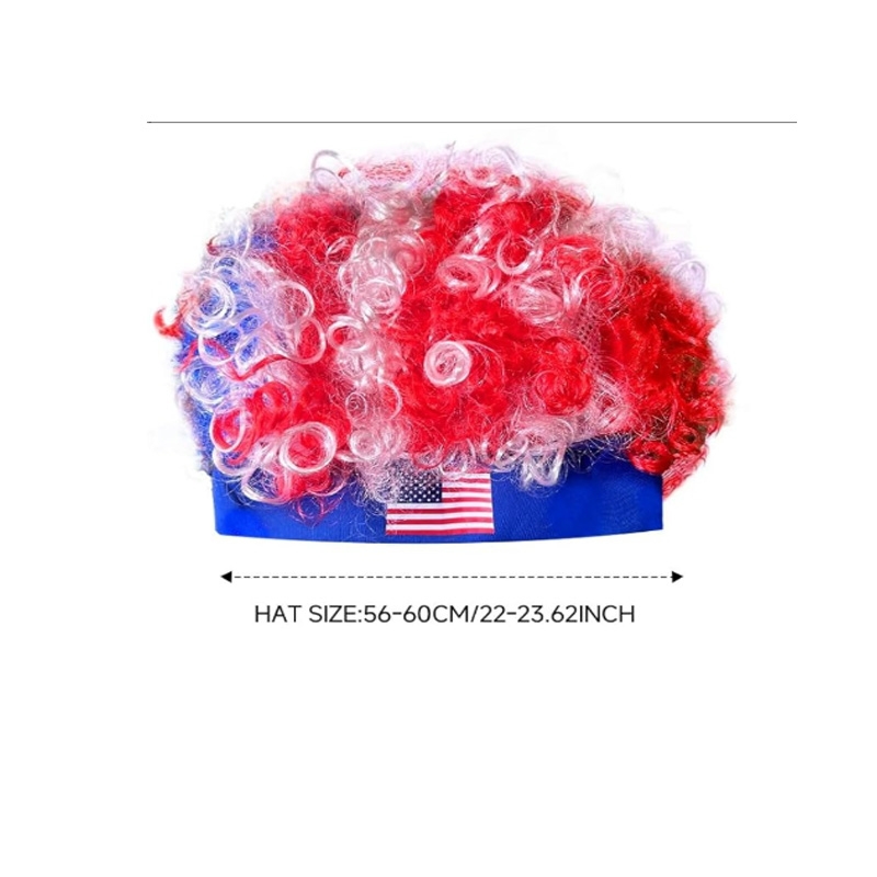 Red White Blue Fan Wig For World Cup,USA World Cup Headband Wig – Ideal For Soccer Enthusiasts, Wig Accessory For Celebrations