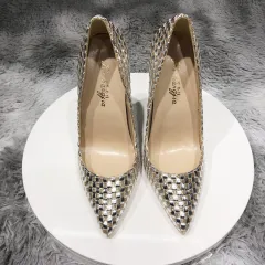 12cm Colour Matching Woven High Heels - 10Cm-42 - View 1