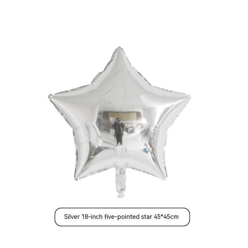 Title 4, 18-inch Five-pointed Star Aluminum Foil Balloon