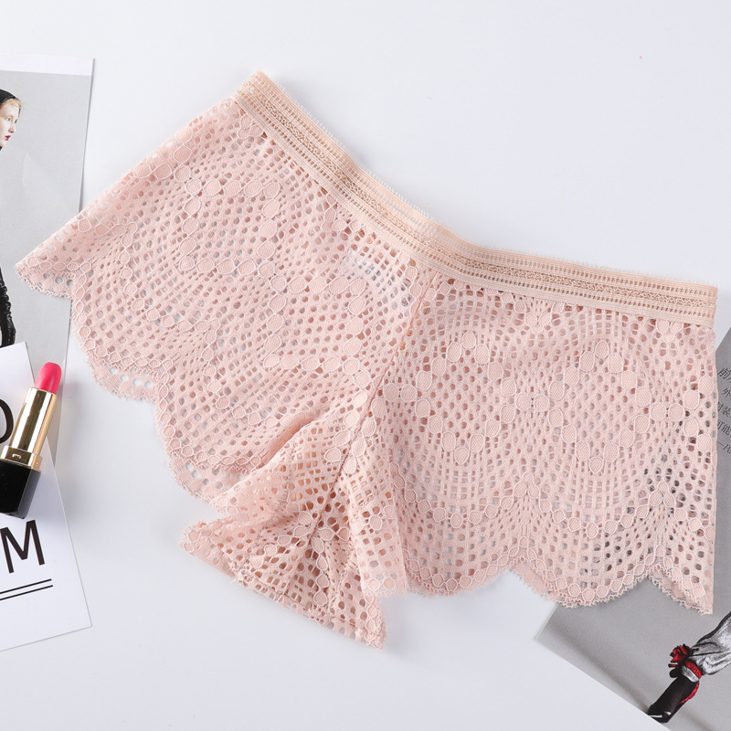 European And American Transparent Cotton Crotch Women's Mid Waist Boxer Briefs thumbnail 3