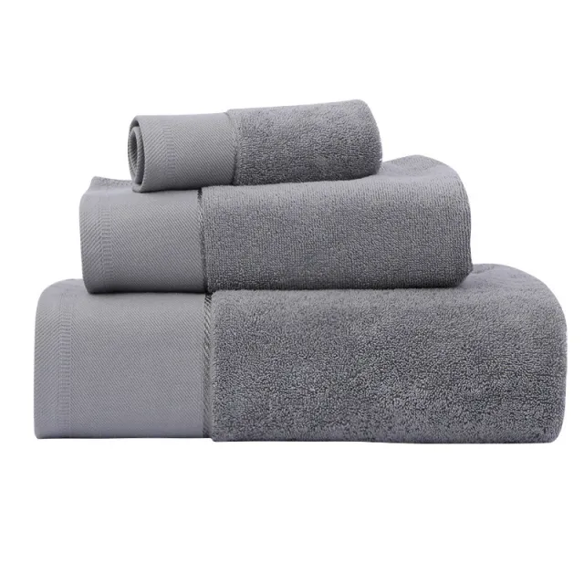 Cotton Towel Bath Towel Three Piece Water Absorbing Gift Towel Bath Towel Set Grey - Shop at LoveMi