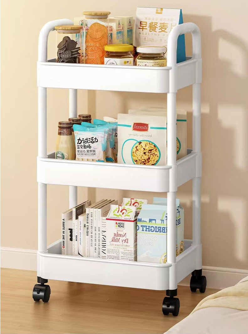 3 Tier Storage Trolley Cart On Wheels Kitchen Bathroom Laundry Rolling Rack — image 8