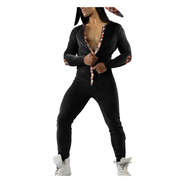 Men's Casual Solid Color Hooded Fashion Slim Bodysuit Black - Shop at LoveMi