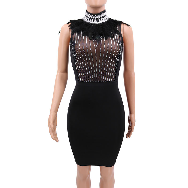 Bandage beads evening dress Black - Shop at LoveMi
