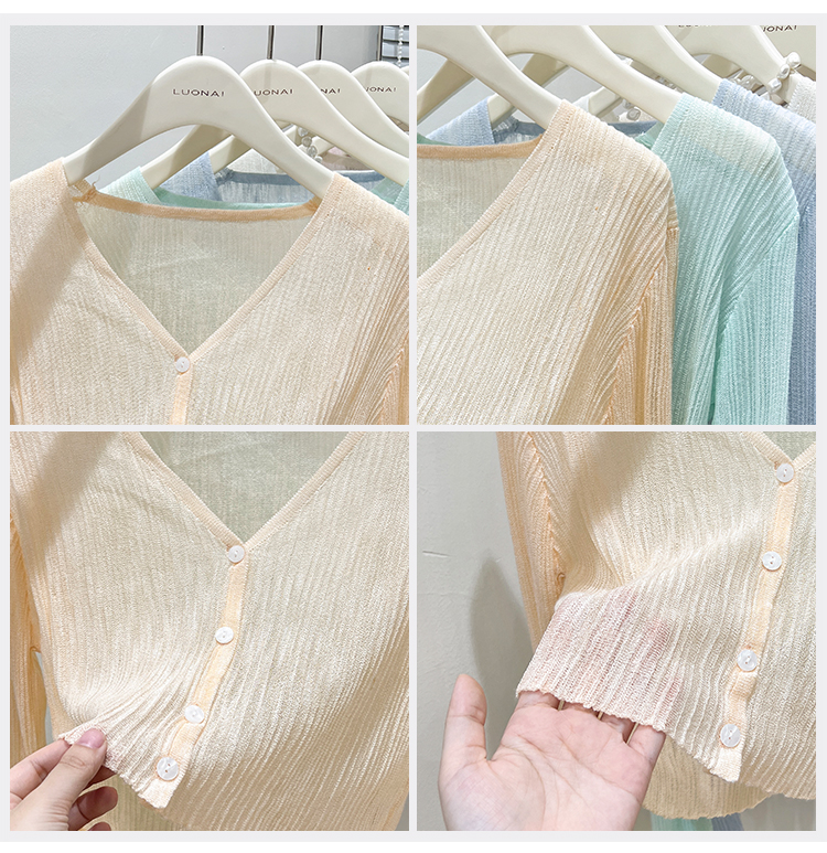 Title 14, V-neck Ice Silk Knitwear Women