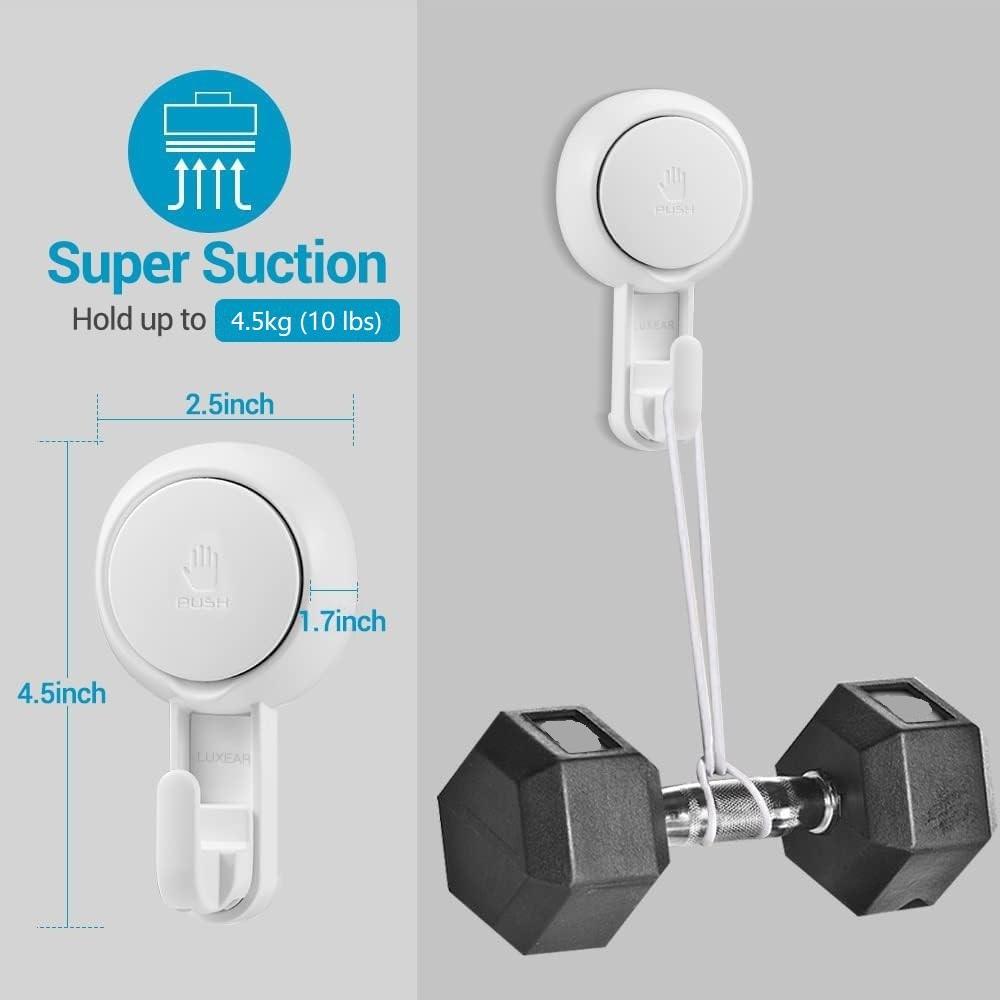 Suction Hooks Powerful Vacuum Suction Cup Hooks Heavy Duty For Shower Waterproof Suction Hanger For Bathroom Kitchen Towel, Robe, Loofah Removable And Reusable For Bags Coat  2 Pack