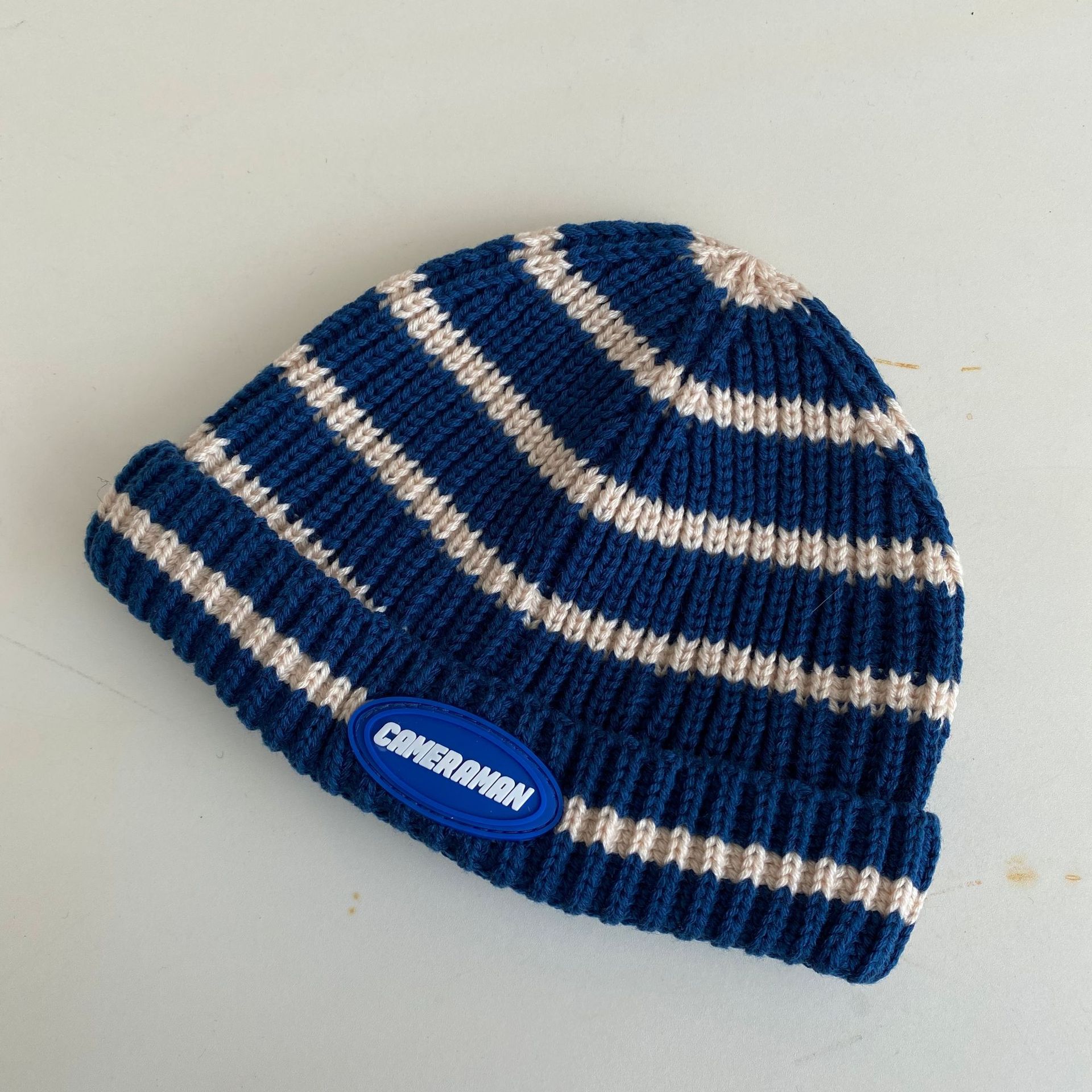 Women's Retro Fashion Versatile Striped Knit Hat