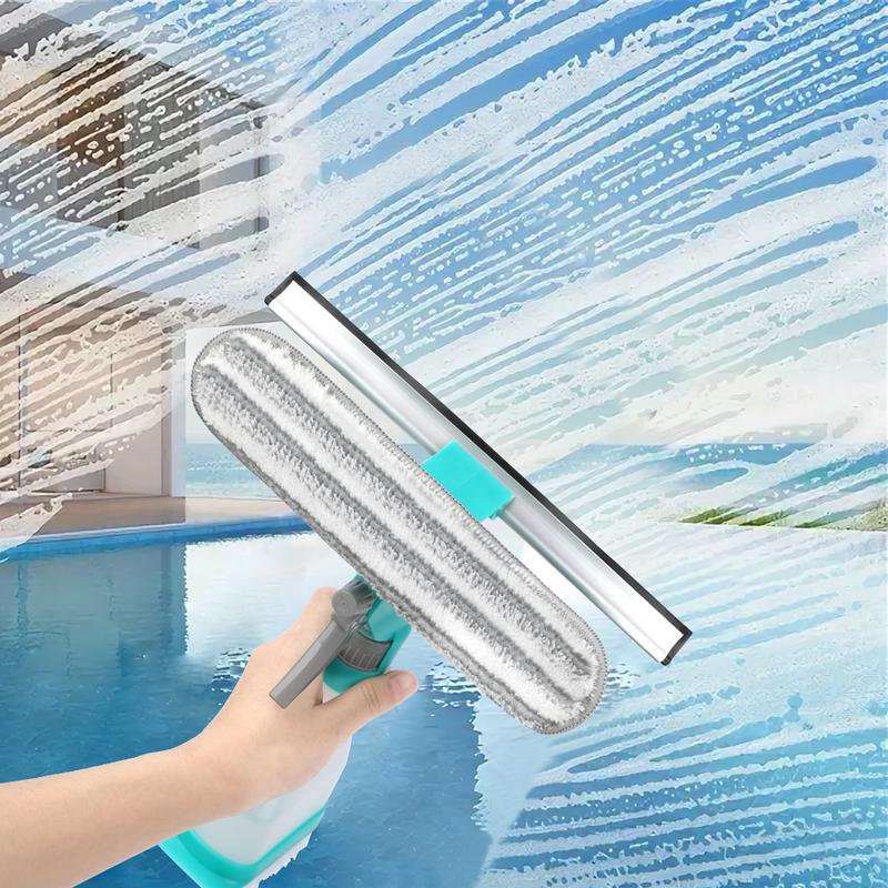 4-in-1 Glass Cleaning Brush - Manual Multi-functional Cleaning Tool With Spray, Scrubbing And Polishing Functions Ergonomic Handle Design